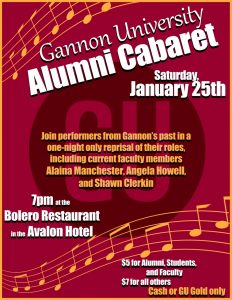 Alumni cabaret to spotlight familiar Gannon faces
