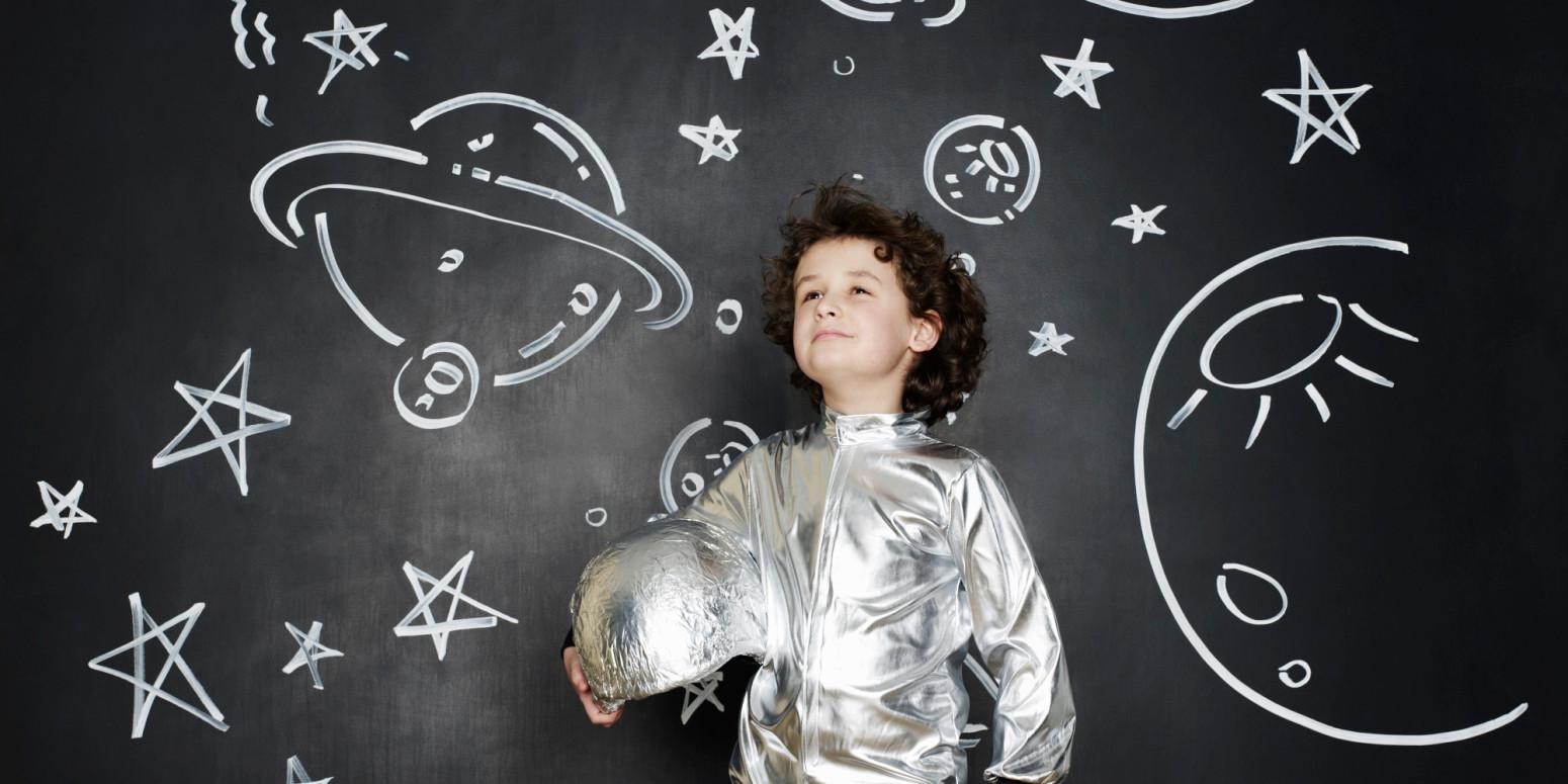 Boy dressed as an astronaut