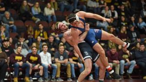 Men’s wrestling team rolls past Shippensburg, 40-6