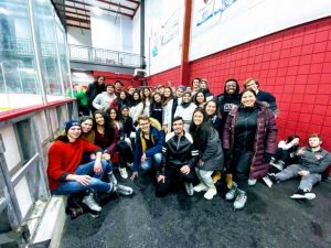 Gannon's international students gathered for a day of ice skating before the global pandemic.