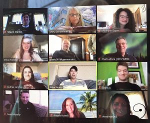 Students and faculty in a Zoom chat with Mike Nunes.