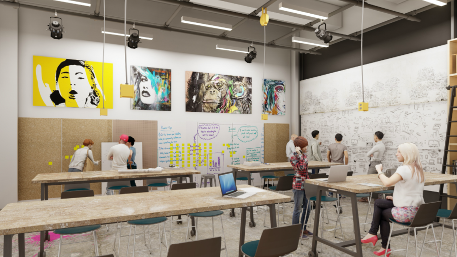 A+mock+up+drawing+of+the+Idea+Lab+to+be+built+in+the+new+I-HACK+center.