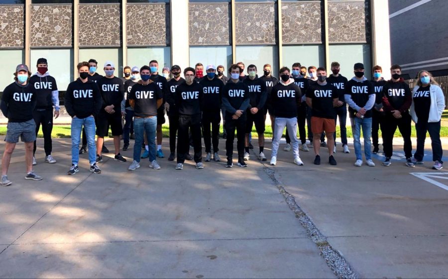 Members of the fraternity Pi Kappa Alpha, also known as Pike, participate in service on GIVE Day, one of the events Greek Life organizations didn’t have to adapt much to fit pandemic guidelines.