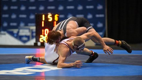 Gannon University’s Alex Farenchak finished second in the 165-pound weight class at the NCAA Division II National Championships Saturday night. The Knights finished in ninth place as a team.

