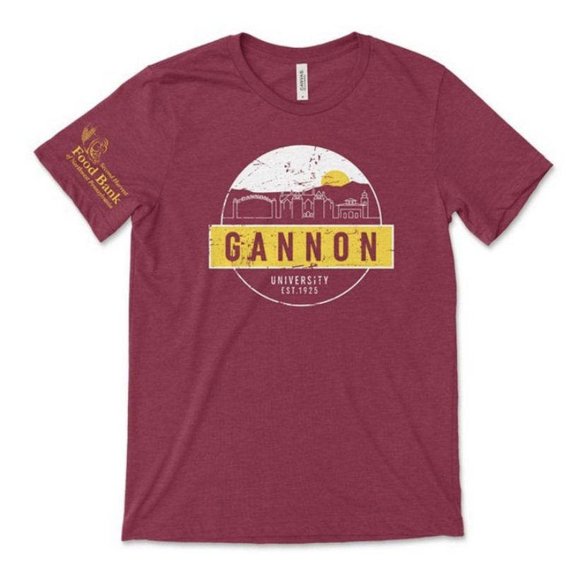A group of seniors known as the Harvest Helpers is selling limited edition Gannon merchandise to raise money for the Second Harvest Food Bank of Northwest Pennsylvania as part of its business policy senior capstone course. 