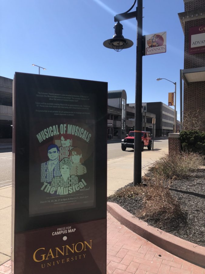 Ali Smith/Knight

Gannon University’s spring musical advertised on all kiosks campuswide. 