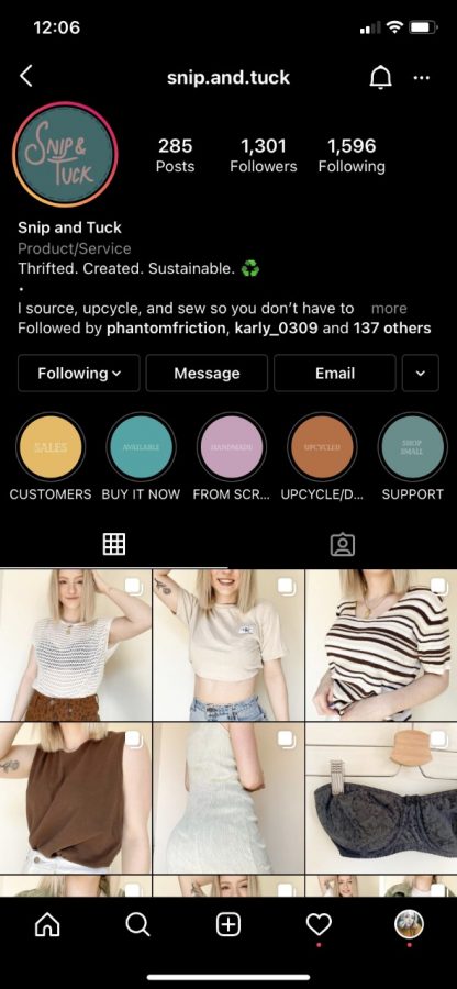 Julia Tush, a junior nursing major, runs a thrifting and upcycling business on Instagram.