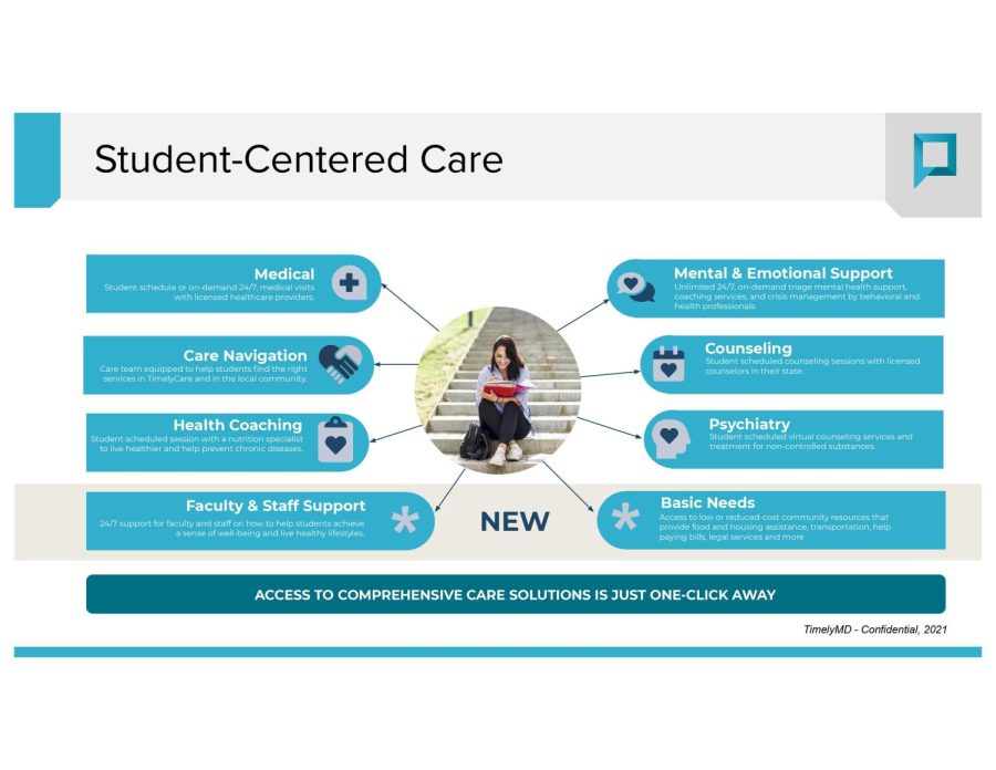 TimelyCare offers convenient, immediate 24/7 access to mental and physical health care and psychiatric services at no cost to users. TimelyCare is offered by TimelyMD, a telehealth company that specializes in health care for students in higher education.