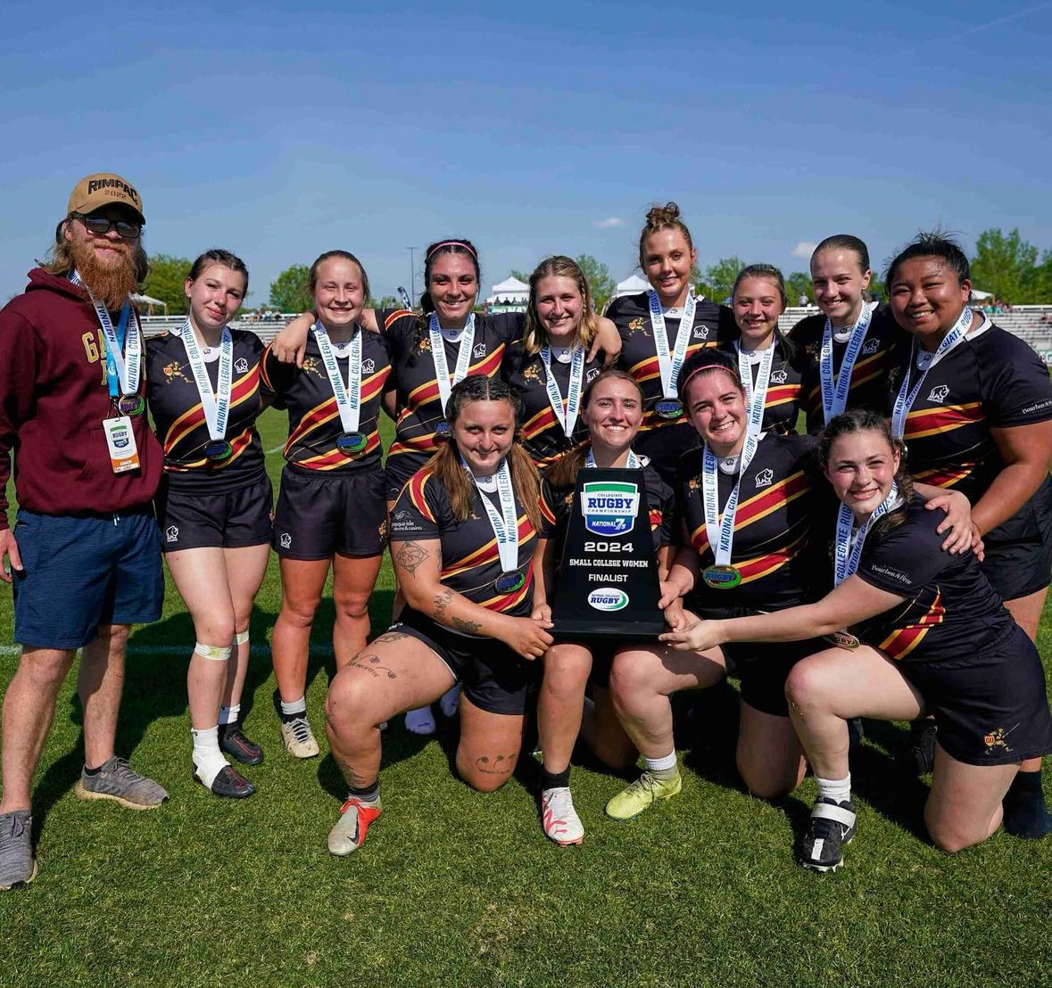 The Gannon Women's Club Rugby team at the 2024 Collegiate Rugby Championship. 