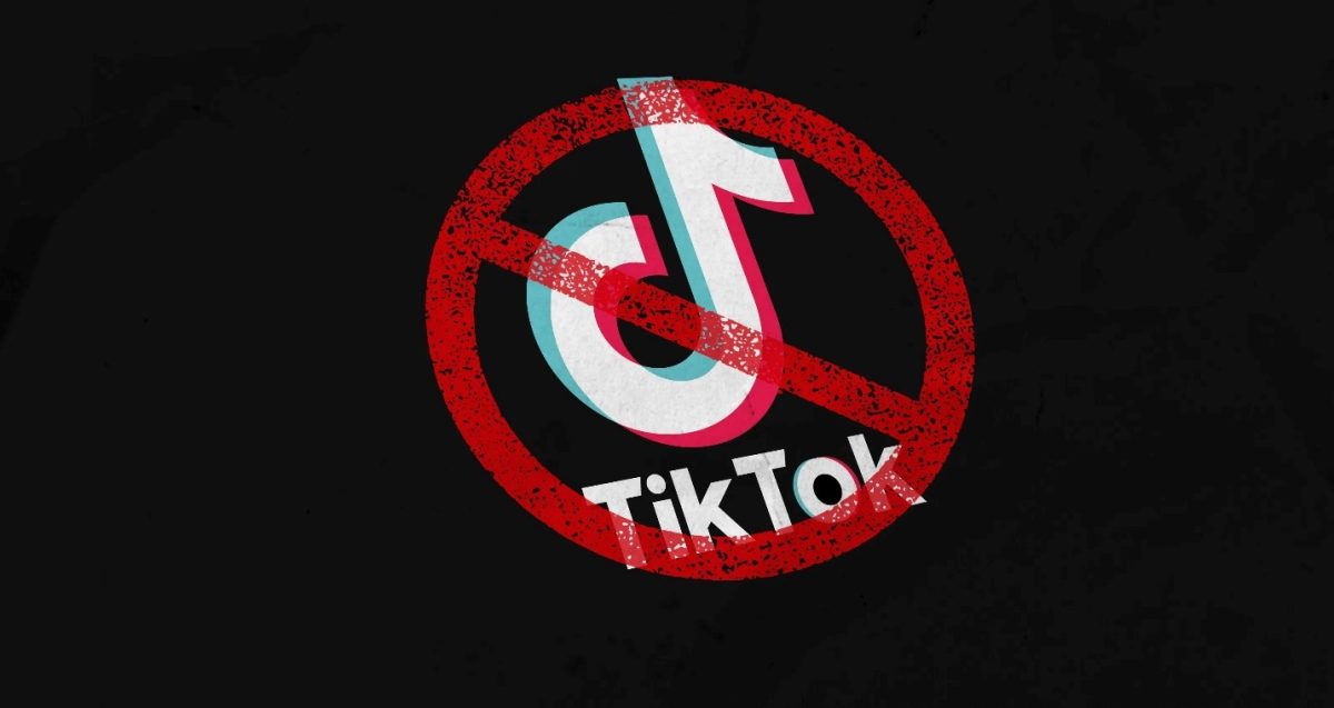  TikTok logo with a red line crossing it out. (Photo/Techcrunch)