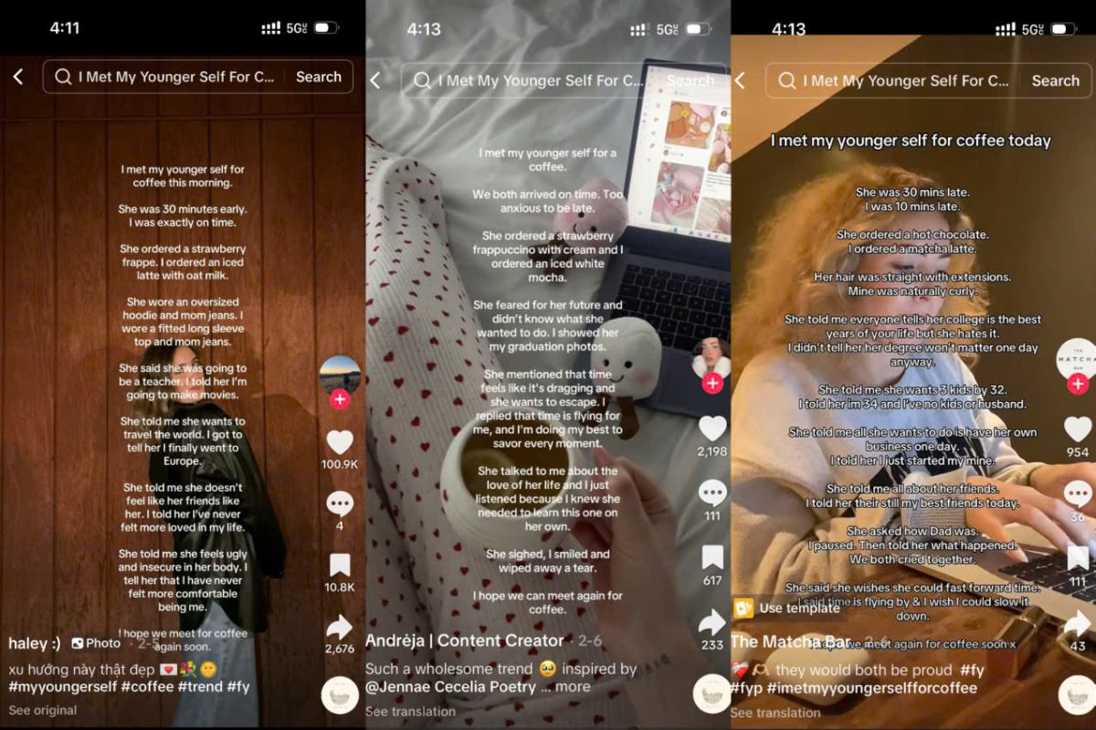 I met my younger self for coffee today trend on TikTok (Photo/Hoan Bao Nghi Nguyen)