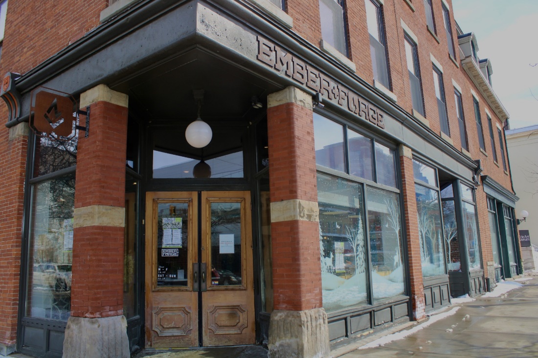 Community and Coffee: Across the street, a coffee shop owned by Gannon Alum, Ember & Forge. This shop provides quality coffee and is a cozy place for students and other people to do work