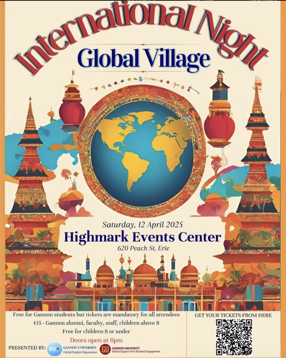 Poster of the 2025 International Night: Global Village (Photo/Courtesy of Gannon’s Global Student Organization)