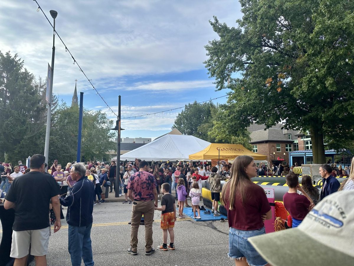 The crowd at the Block Party during Homecoming Weekend at Gannon University.