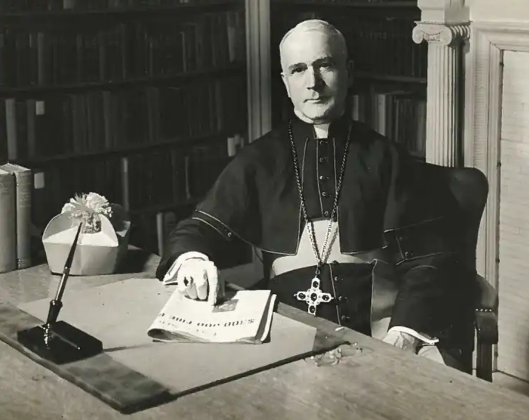 The Archbishop: John Mark Gannon at his desk, the Archbishop of Erie and founder of Gannon University. (Photo/Gannon University) 