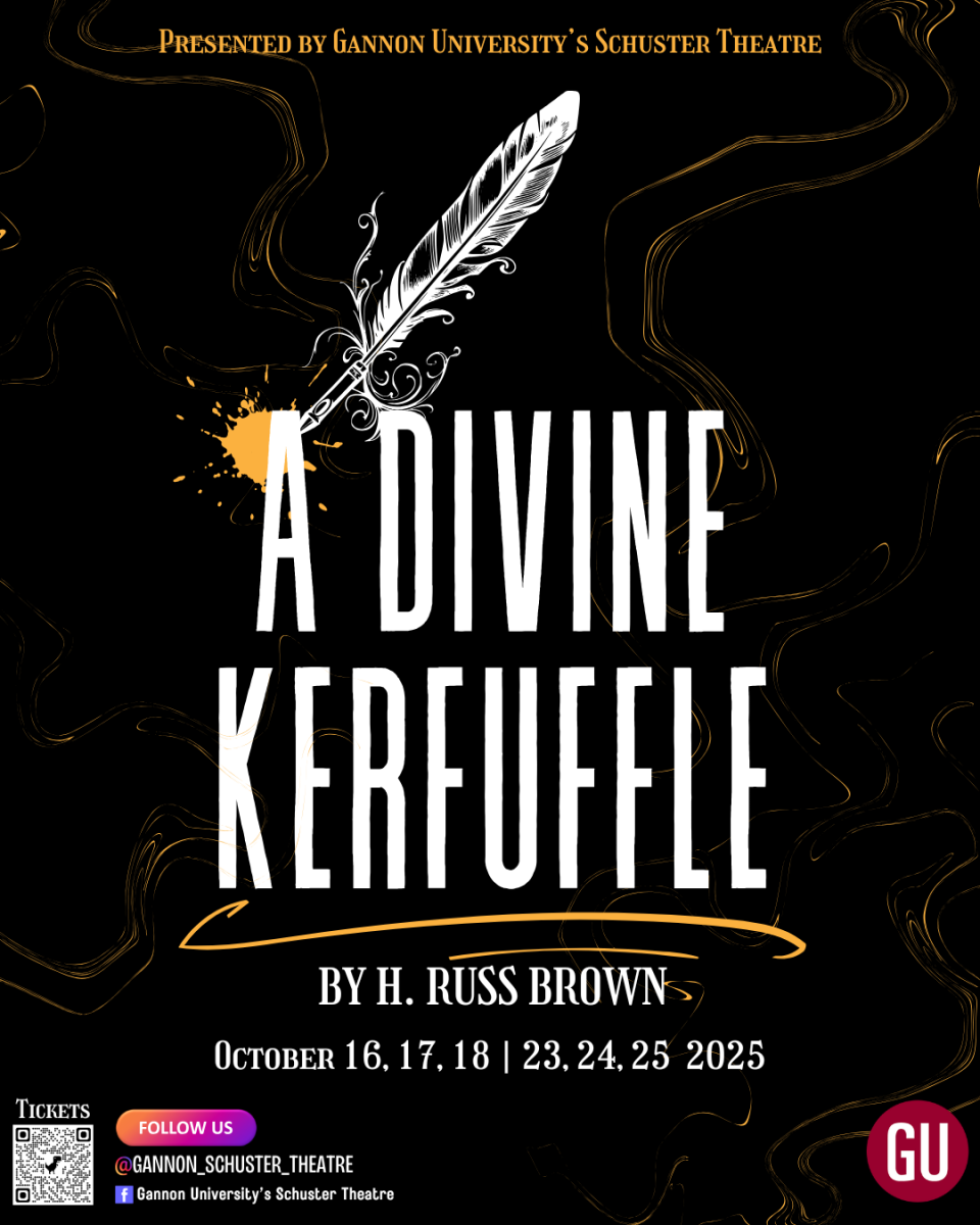 The poster of A Divine Kerfuffle. (Photo/Gannon University’s Schuster Theatre)